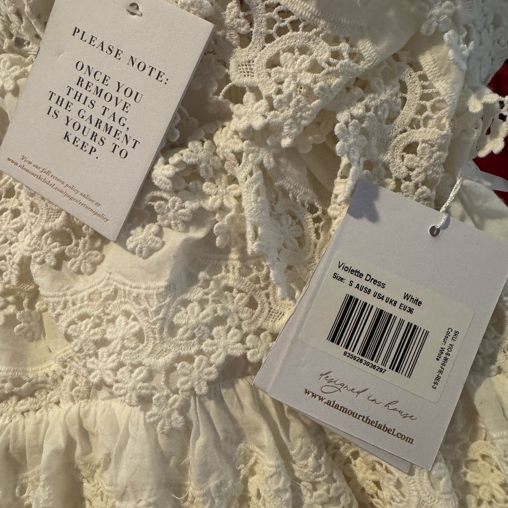 Lace Ruffle Maxi Dress in Ivory - Picture 7 of 11